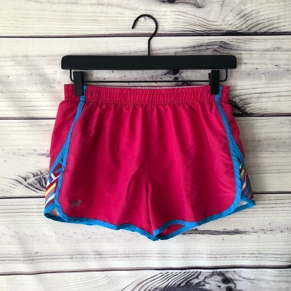 Under Armour Pink Colorful Running Shorts Small